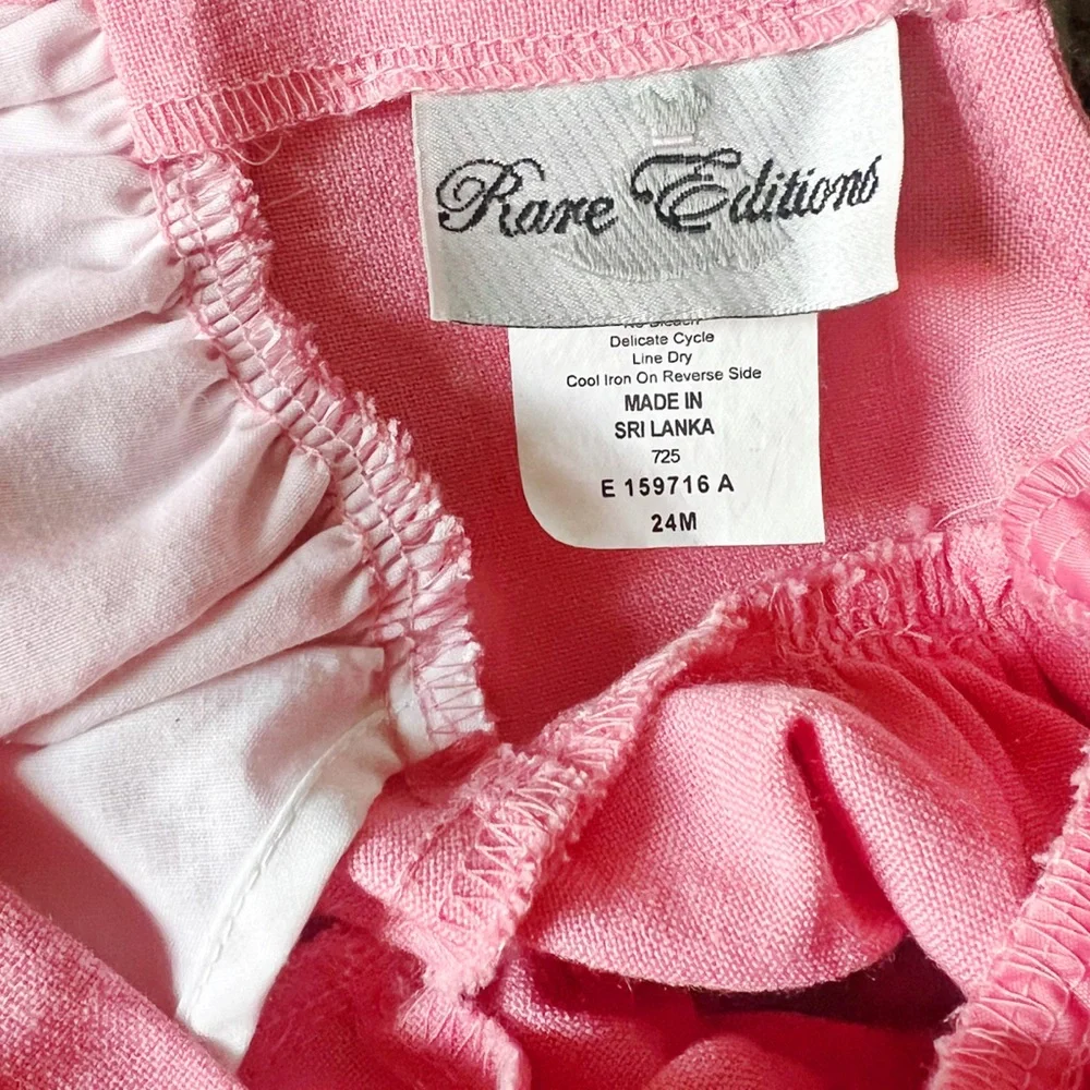 Rare Editions Toddler Light Coral Short Puff Sleeve Dress Sz 24 Mo